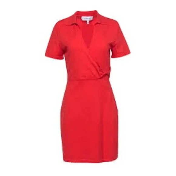 Derek Lam 10 Crosby Coral Raylen Twist Short Sleeve Sweater Dress Size Medium - Picture 1 of 7